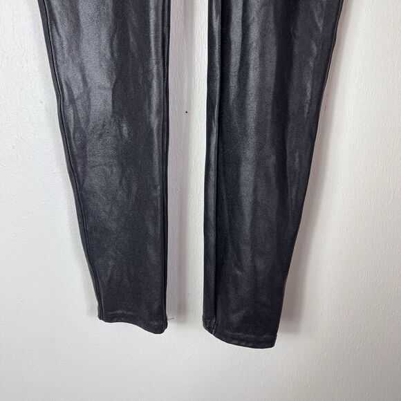 Spanx By Sara Blakely Faux Leather Slim Nylon Leggings Women’s Size L Shapewear - Picture 3 of 12